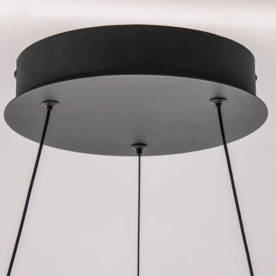 Moderne LED hanglamp zwarte ring 80 cm>Straluma Best