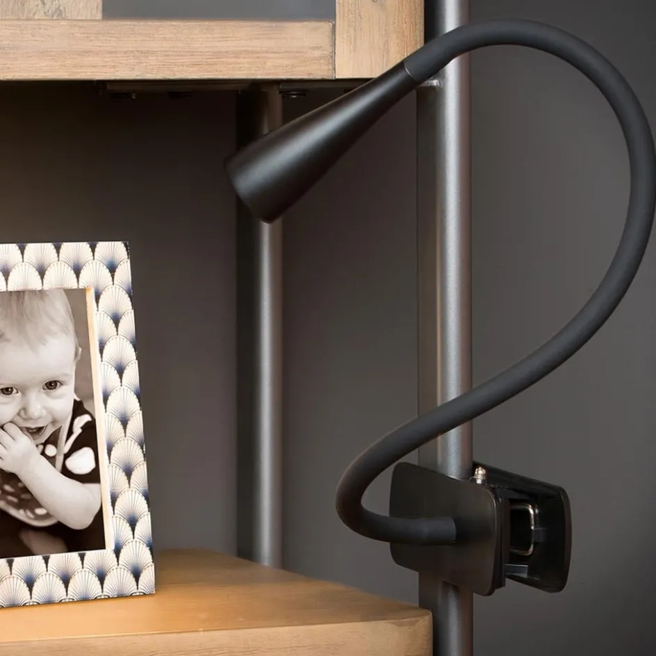 Moderne LED klemlamp zwart inclusief dimbaar LED>Straluma Outlet