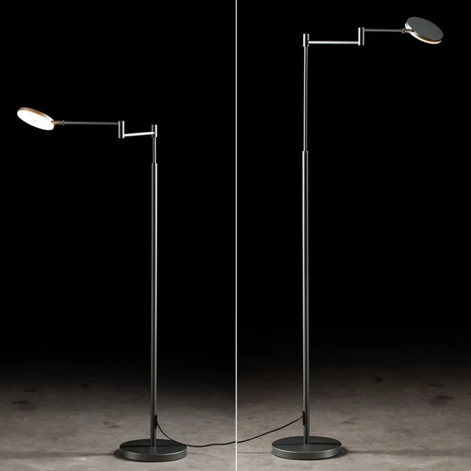 Moderne LED leeslamp vloerlamp antraciet>Straluma Outlet