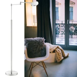 Moderne LED leeslamp vloerlamp aluminium mat><noscript><img width=