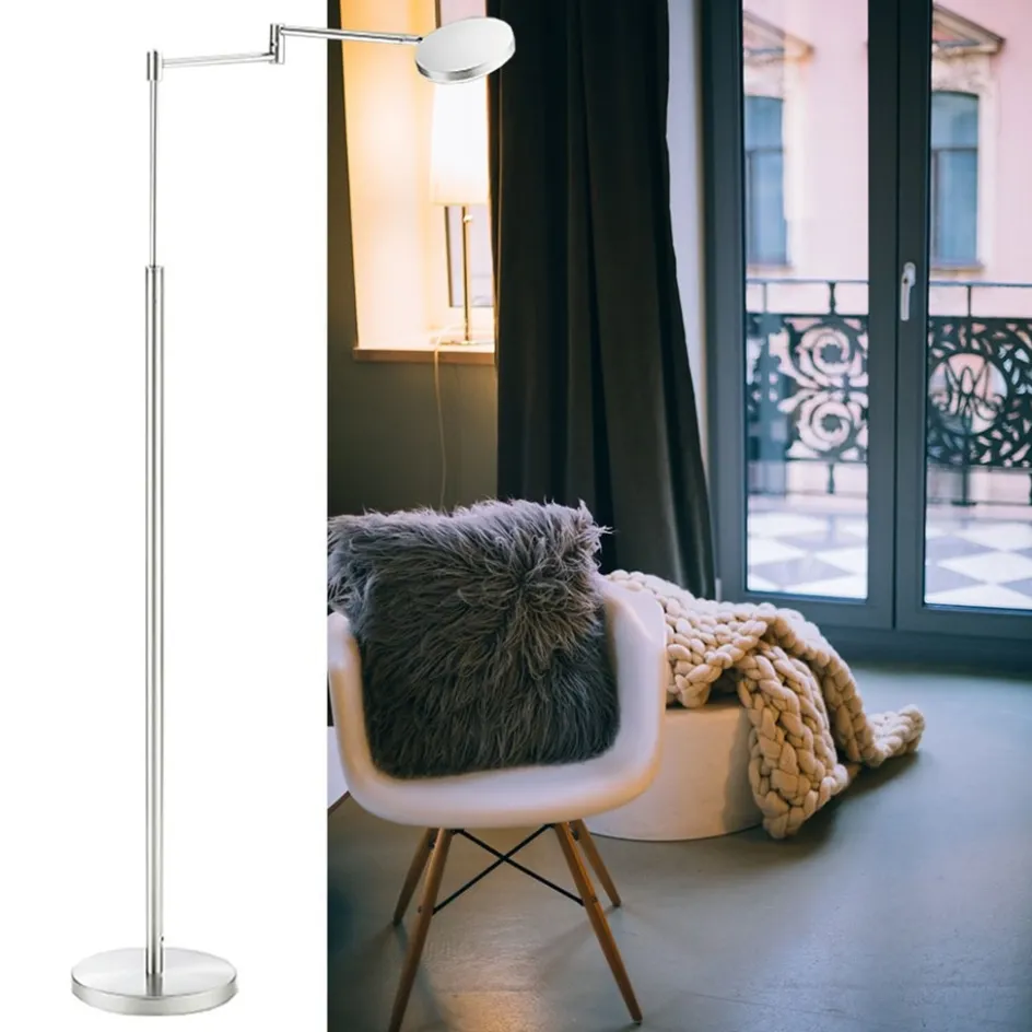 Moderne LED leeslamp vloerlamp aluminium mat>Straluma