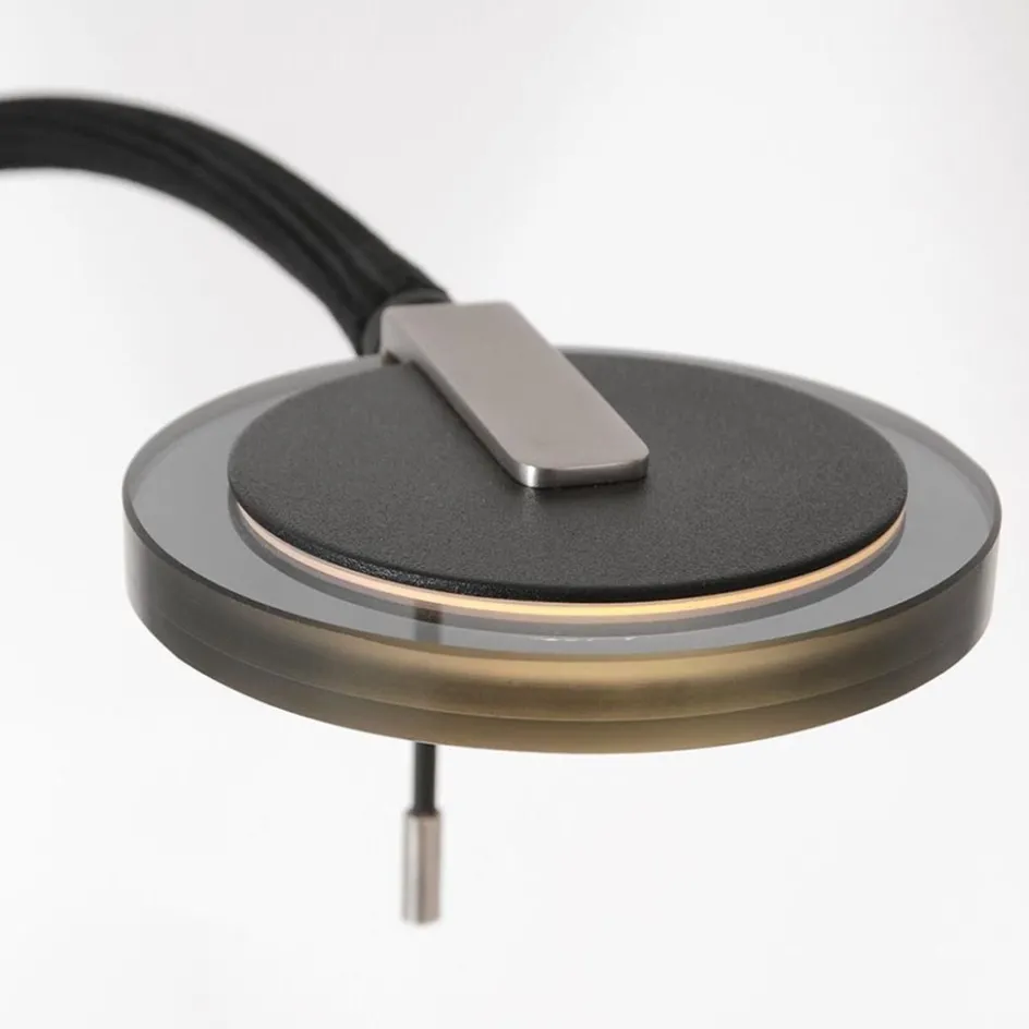 Moderne LED leeslamp zwart met smoke glas dimbaar>Straluma Sale