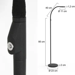 Moderne LED leeslamp zwart met smoke glas dimbaar><noscript><img width=