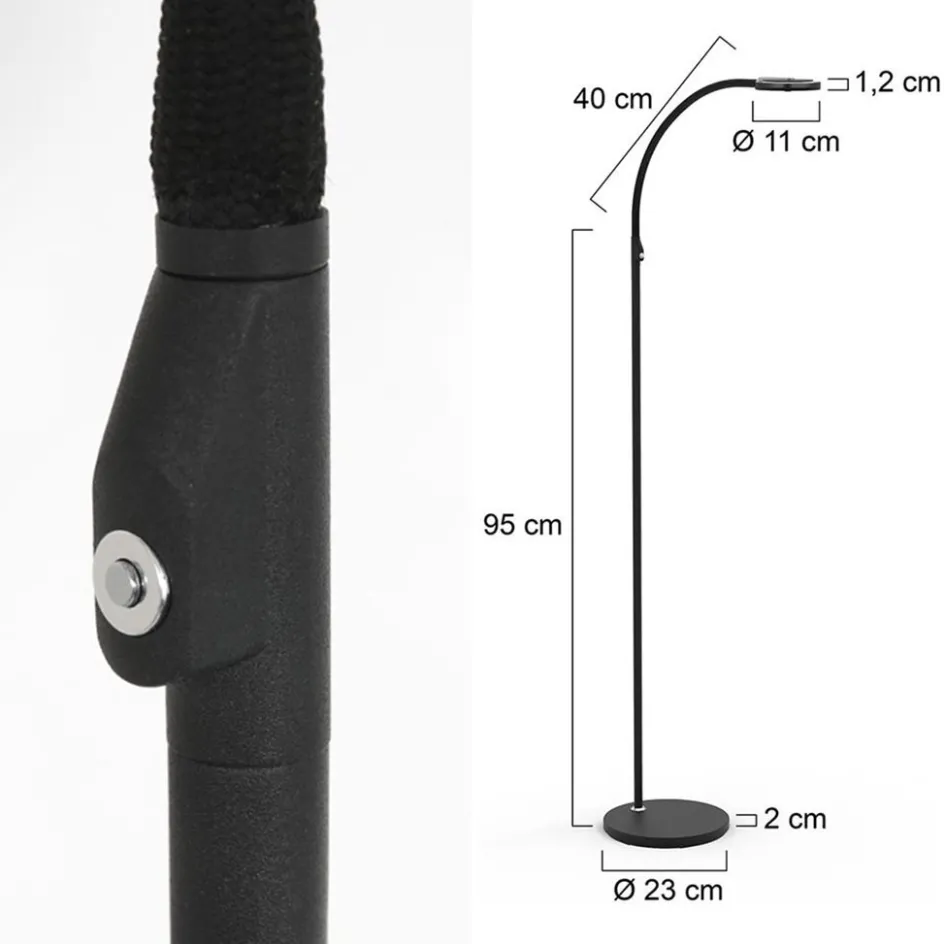 Moderne LED leeslamp zwart met smoke glas dimbaar>Straluma Sale