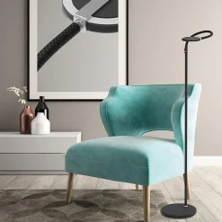 Moderne LED leeslamp zwart met smoke glas dimbaar><noscript><img width=