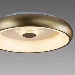 Moderne LED plafondlamp mat goud met remote dimbaar><noscript><img width=