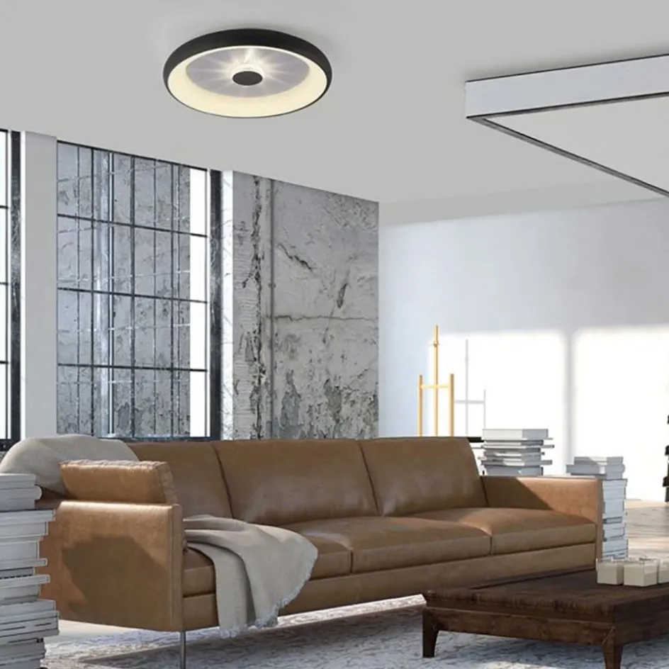 Moderne LED plafondlamp met kristaleffect zwart>Straluma Hot