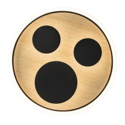 Moderne LED plafondlamp zwart met houtlook 40 cm dimbaar><noscript><img width=