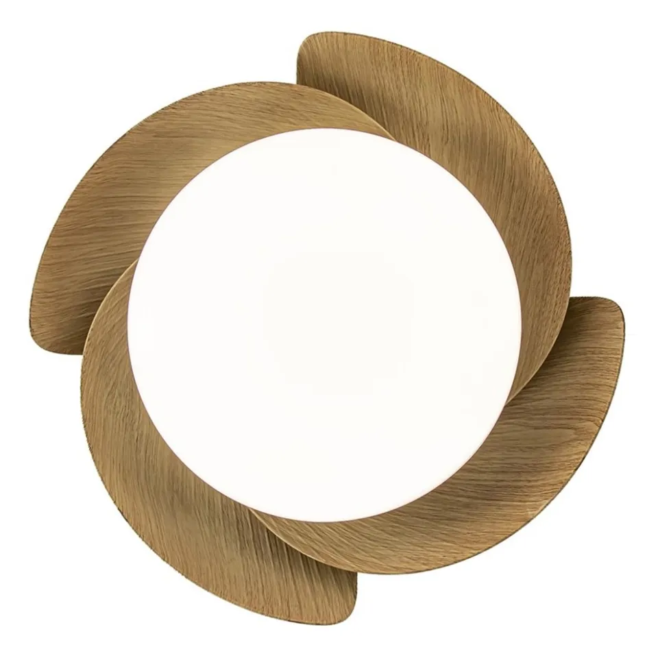 Moderne LED plafondventilator wit met houten bladen>Straluma Outlet