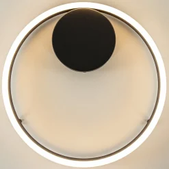 Moderne LED plafond/wandlamp ring zwart><noscript><img width=
