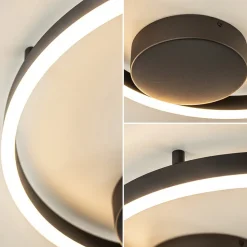 Moderne LED plafond/wandlamp ring zwart><noscript><img width=