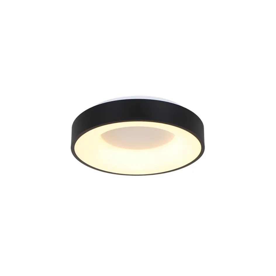 Moderne LED plafonnière zwart rond 30 cm>Straluma Discount