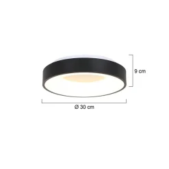 Moderne LED plafonnière zwart rond 30 cm><noscript><img width=