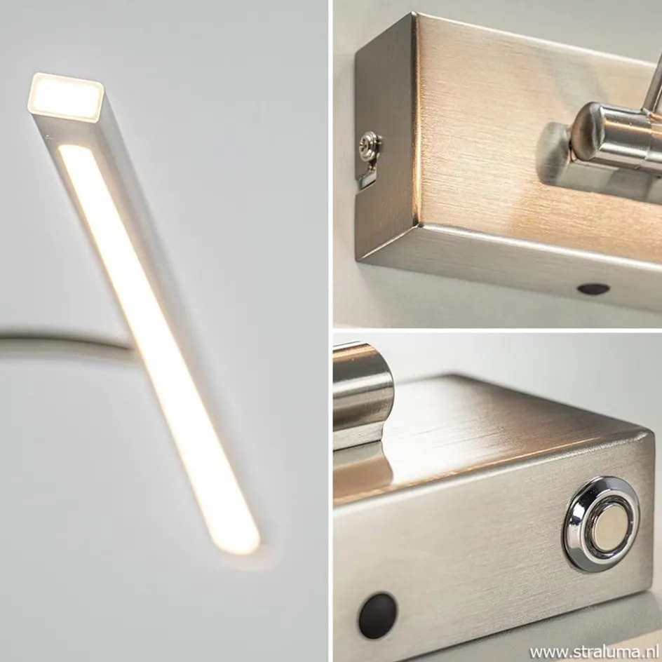 Moderne LED schilderijverlichting nikkel dimbaar>Straluma