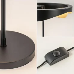 Moderne LED tafellamp zwart met goud dimbaar><noscript><img width=