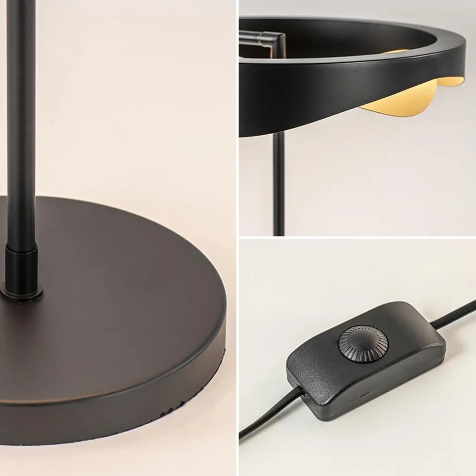 Moderne LED tafellamp zwart met goud dimbaar>Straluma Best