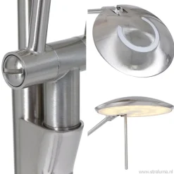 Moderne LED uplighter met leeslamp geborsteld staal><noscript><img width=