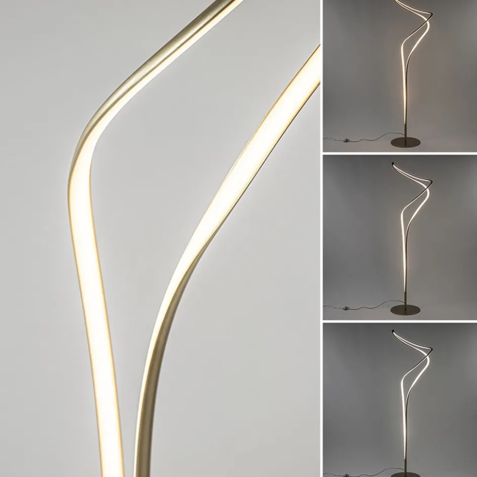 Moderne LED vloerlamp goud dimbaar>Straluma Outlet