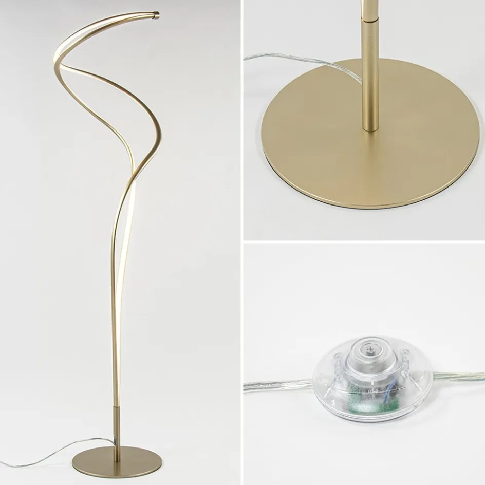 Moderne LED vloerlamp goud dimbaar>Straluma Outlet