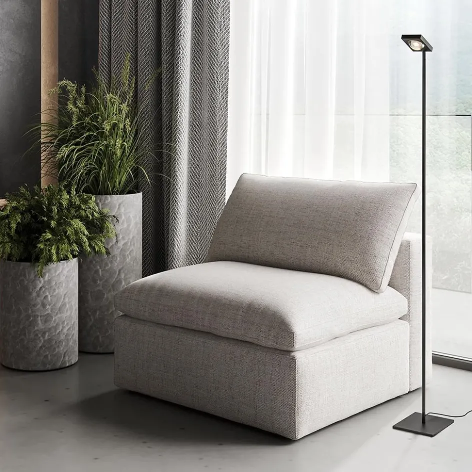 Moderne LED vloerlamp lens zwart verstelbaar>Straluma Best