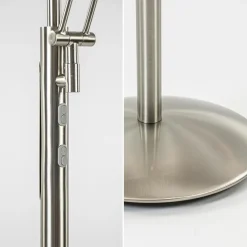 Moderne LED vloerlamp nikkel met uplighter en leeslamp><noscript><img width=