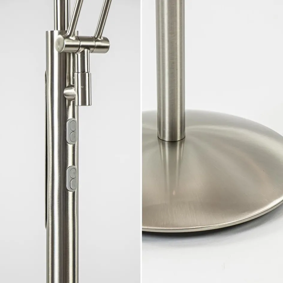 Moderne LED vloerlamp nikkel met uplighter en leeslamp>Straluma Sale
