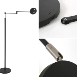 Moderne LED vloerlamp op accu zwart dimbaar><noscript><img width=