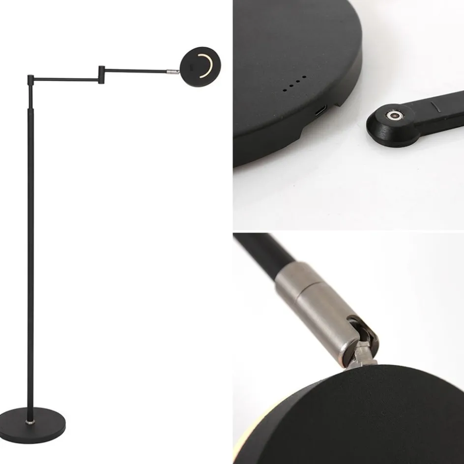 Moderne LED vloerlamp op accu zwart dimbaar>Straluma Best