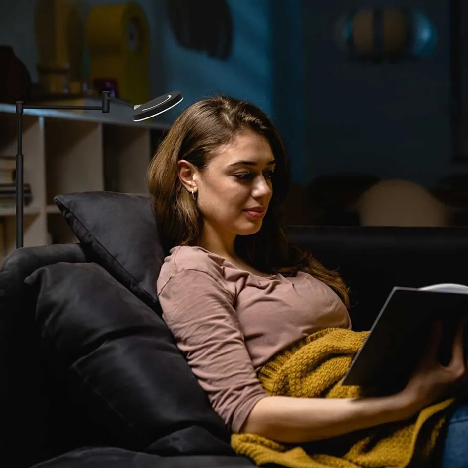 Moderne LED vloerlamp op accu zwart dimbaar>Straluma Best