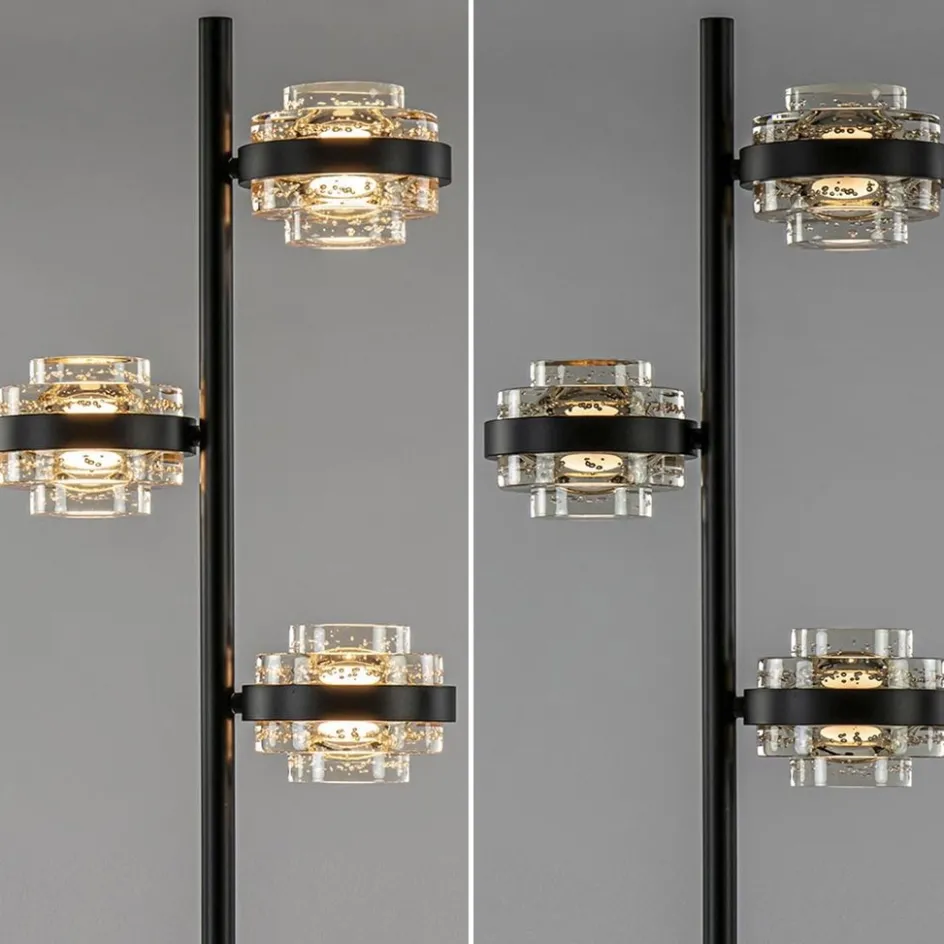 Moderne LED vloerlamp zwart/champagne dimbaar>Straluma Sale