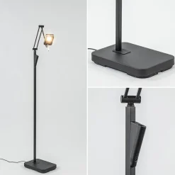 Moderne LED vloerlamp zwart met verstelbare arm><noscript><img width=