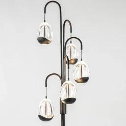 Moderne LED vloerlamp zwart met helder glas><noscript><img width=