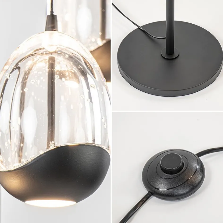 Moderne LED vloerlamp zwart met helder glas>Straluma Hot