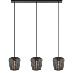 Moderne 3-lichts eettafelhanglamp Adeta mat zwart>Straluma Discount