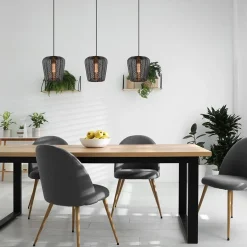 Moderne 3-lichts eettafelhanglamp Adeta mat zwart><noscript><img width=