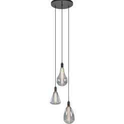 Moderne 3-lichts hanglamp zwart exclusief bronnen>Straluma Discount