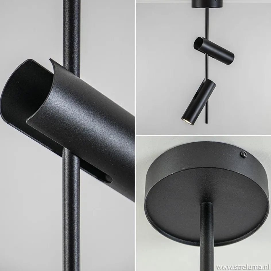 Moderne 2-lichts opbouwspot zwart verstelbaar>Straluma Discount