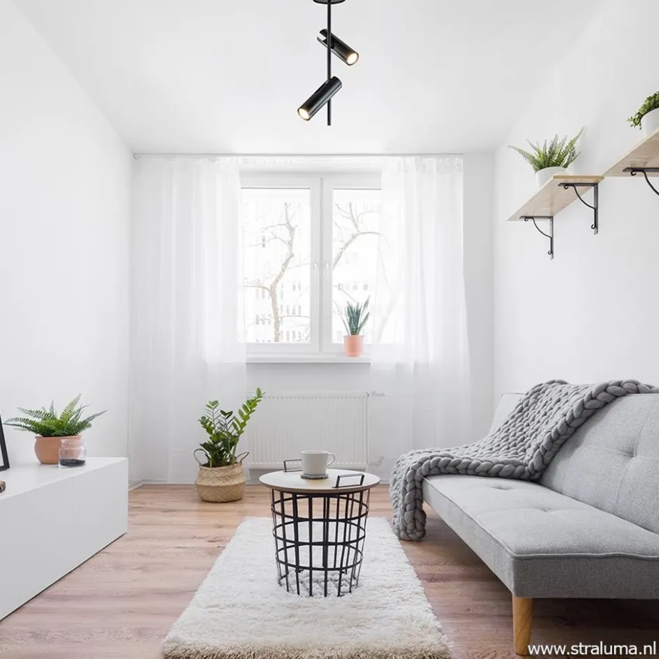 Moderne 2-lichts opbouwspot zwart verstelbaar>Straluma Discount