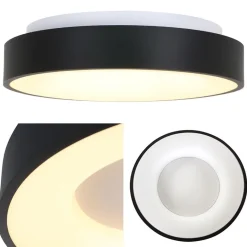 Moderne plafondlamp zwart met geïntegreerd LED></noscript>Straluma Best