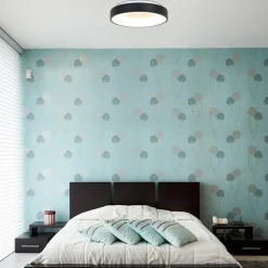 Moderne plafondlamp zwart met geïntegreerd LED></noscript>Straluma Best