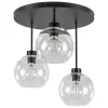 Moderne plafondlamp zwart met 20 cm helder glas>Straluma