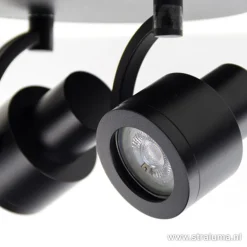 Moderne plafondspot mat zwart 2-lichts></noscript>Straluma