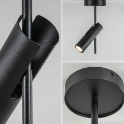 Moderne plafondspot zwart metaal verstelbaar><noscript><img width=