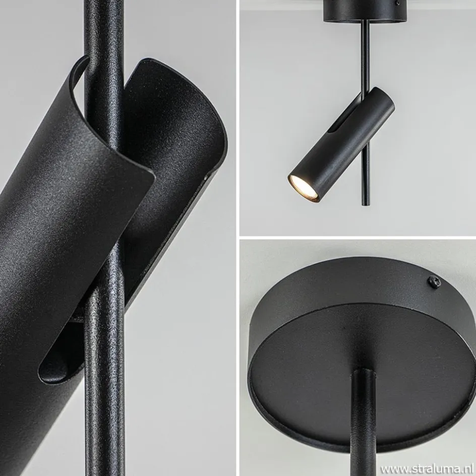 Moderne plafondspot zwart metaal verstelbaar>Straluma Sale