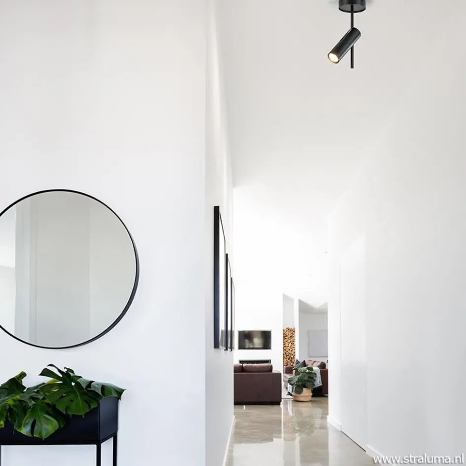 Moderne plafondspot zwart metaal verstelbaar>Straluma Sale