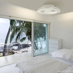 Moderne plafondventilator wit incl. LED></noscript>Straluma New