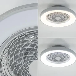 Moderne plafondventilator grijs met geintegreerd LED></noscript>Straluma Outlet