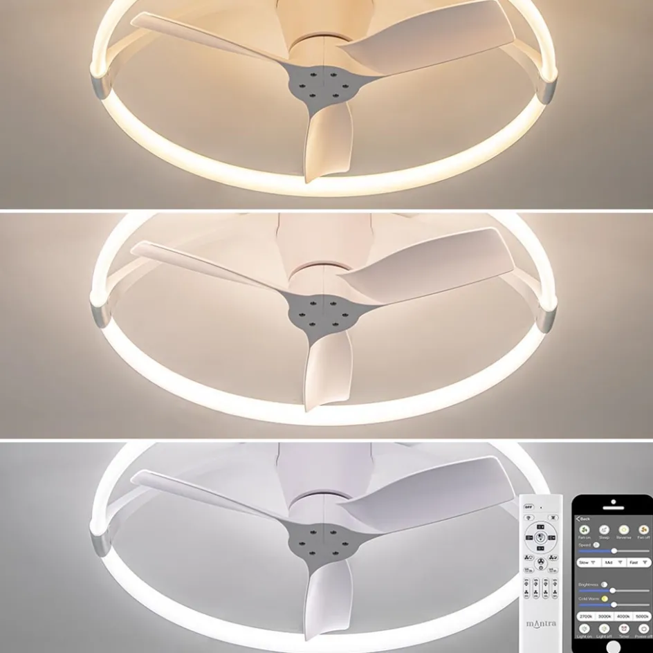 Moderne plafondventilator wit inclusief LED en remote>Straluma Best