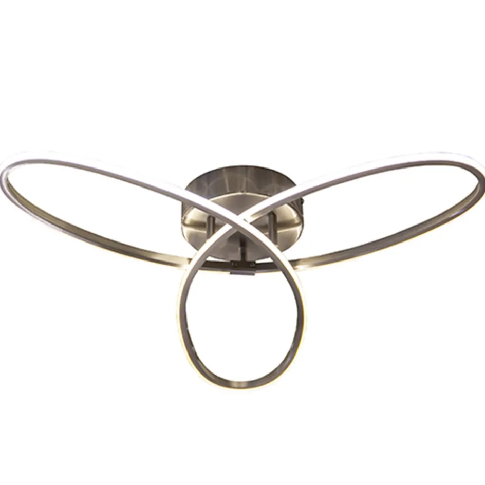 Moderne plafonnière nikkel met LED>Straluma Hot