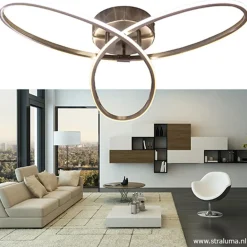 Moderne plafonnière nikkel met LED><noscript><img width=